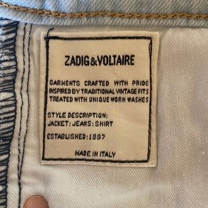 Size 33 Zadig & Voltaire Dug Crop Light women’s jeans
